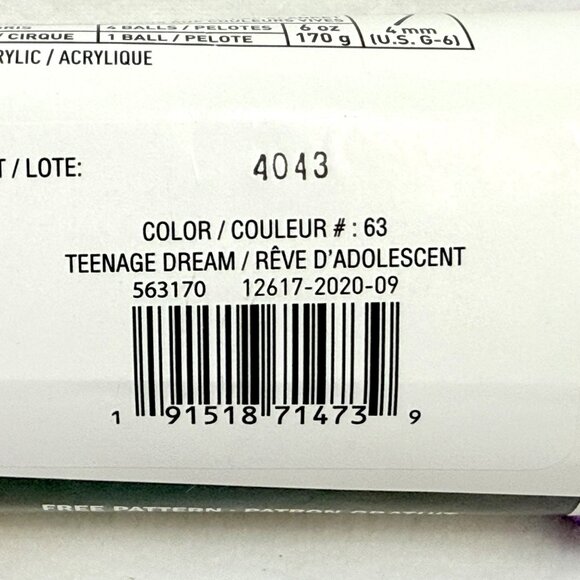 Loops & Threads Acrylic Soft & Shiny Yarn "Teenage Dream" - 3 Skeins Available - Picture 5 of 5